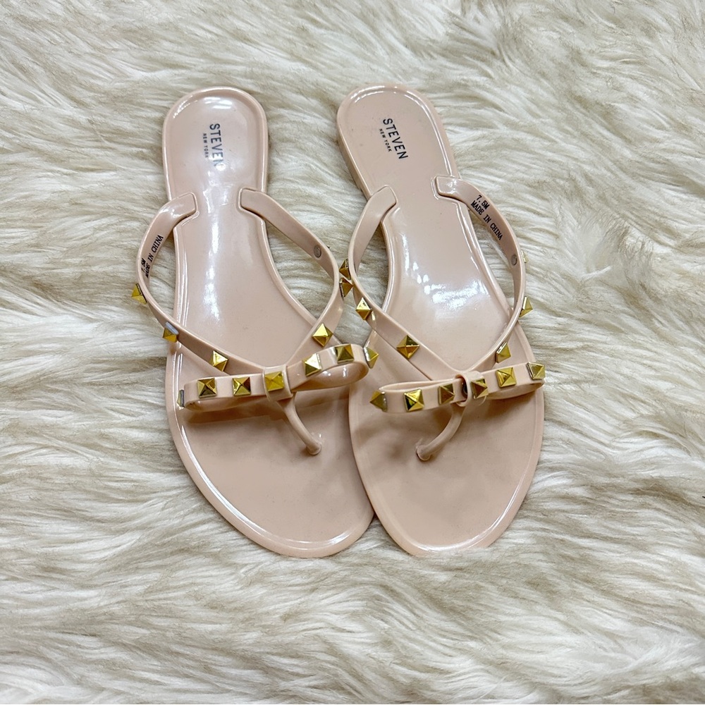 Steven New York Nude Studded Sandals